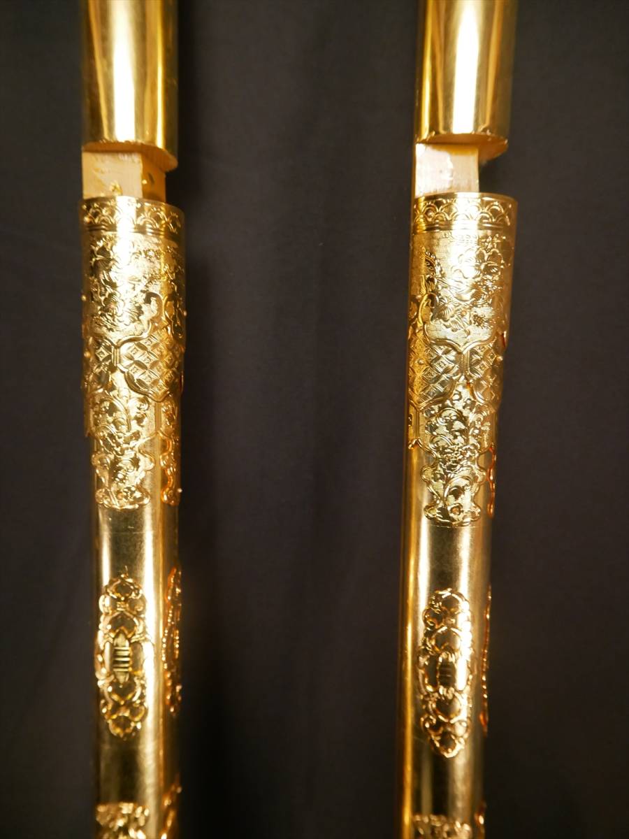 収集品()本金箔大柱 本金鍍金金具付き 高級仏壇の部品 神輿に 収集品()本金箔大柱 本金鍍金金具付き 高級仏壇の部品 神輿に