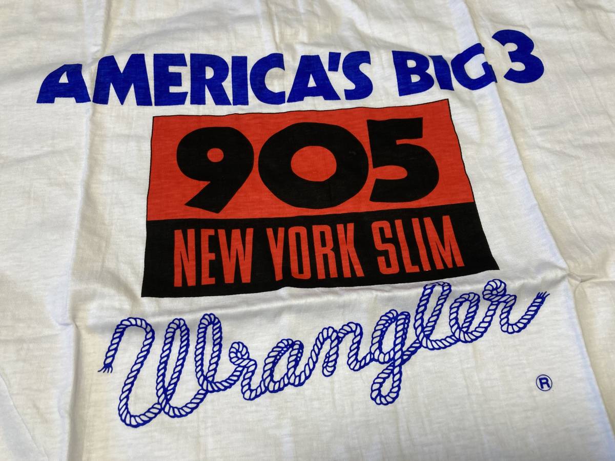 80s デッドストック ヴィンテージ Wrangler ラングラー 販促 ノベルティー Tシャツ 905 ニューヨークスリム デニムブランド ジーンズ NY 3_画像1
