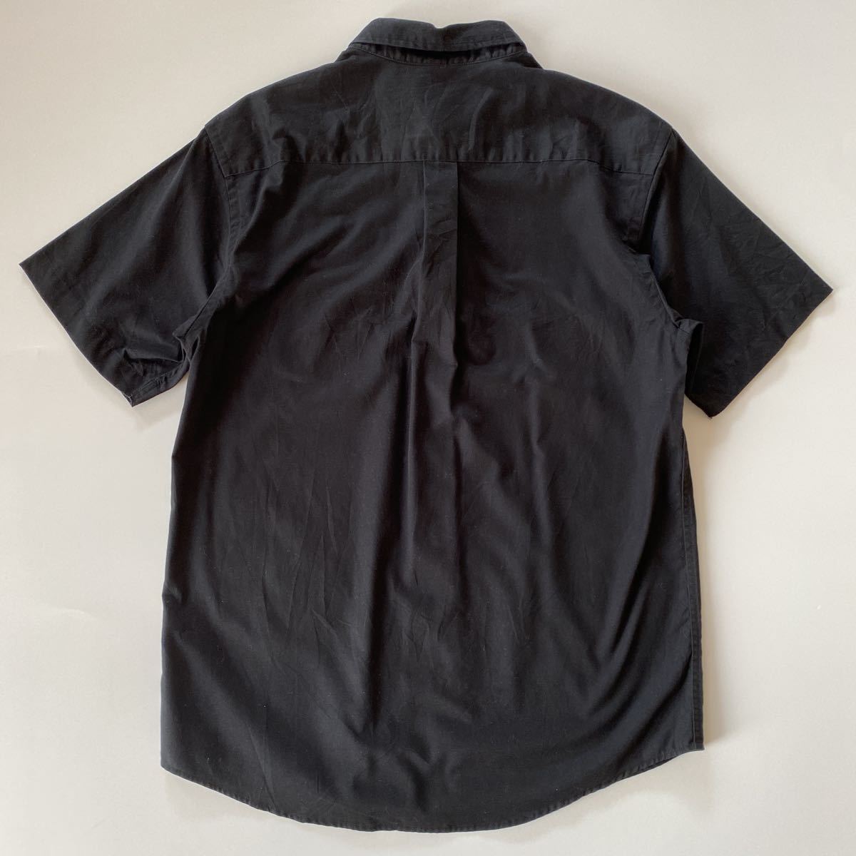 PORT AUTHORITY 半袖ボタンダウンシャツ ワークシャツ 企業刺繍 ブラック S_画像2