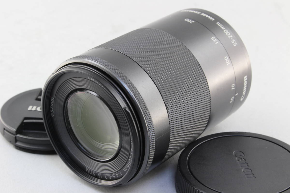 ファッション Canon (並品) B+ キャノン 領収書発行可能 初期不良返品無料 ブラック STM IS F4.5-6.3 55-200mm EF-M キヤノン