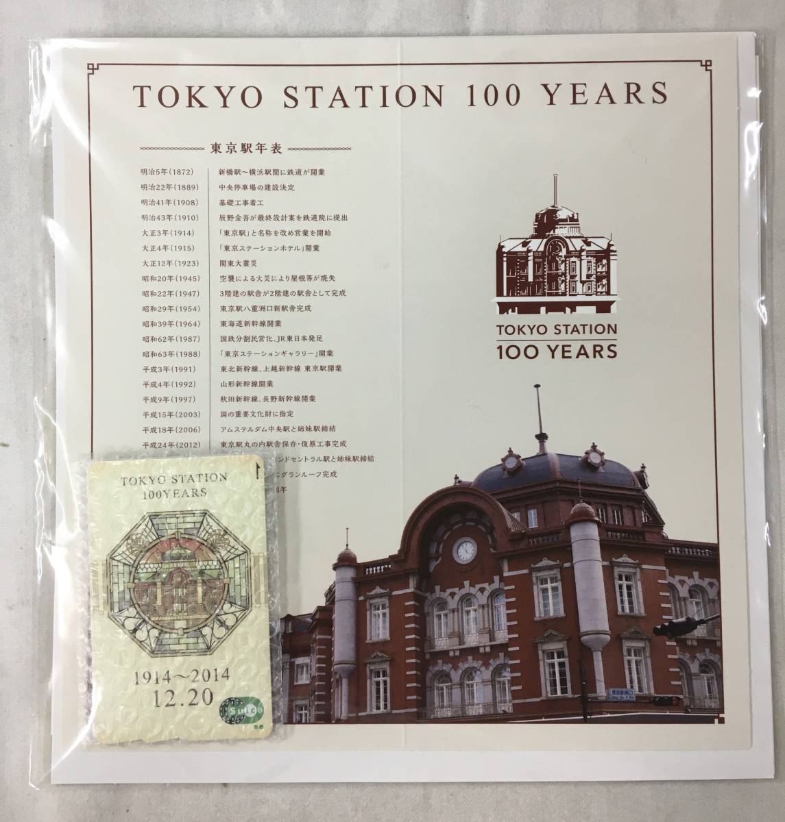 未開封品 Suica 東京駅開業100周年記念限定カード_画像1