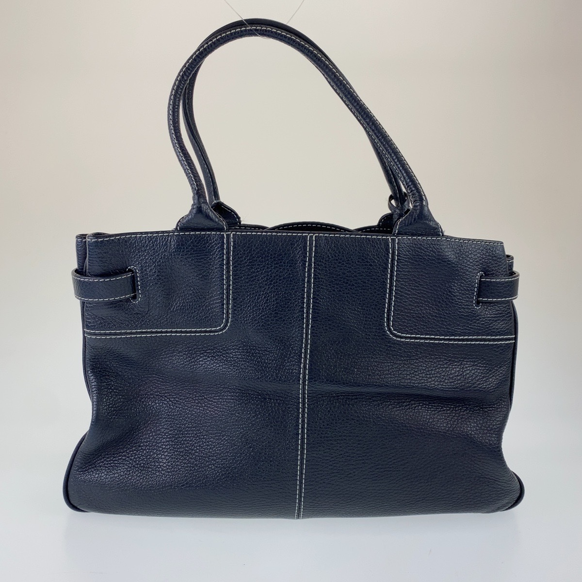TOD'S トッズ ネイビー レザー ハンドバッグ トートバッグ ショルダー