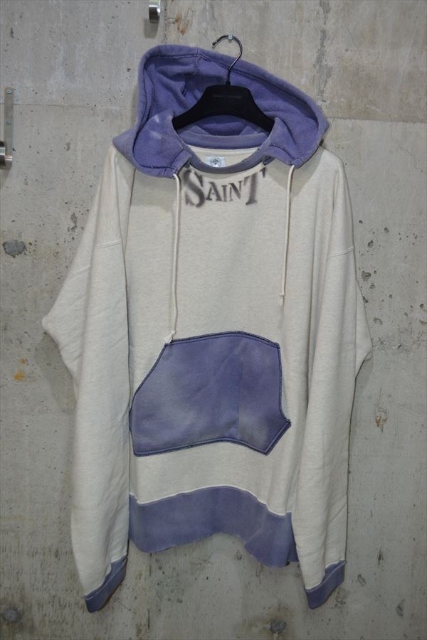 セント マイケル SAINT MICHAEL ダメージ加工 スウェット パーカー XL