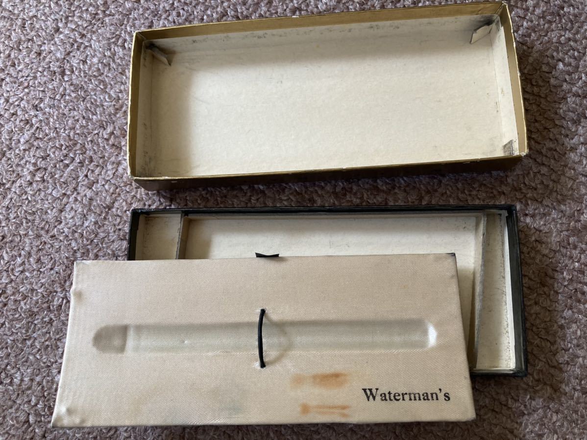  green marble color! box attaching rare goods Waterman Vintage fountain pen IDEAL lever filler - type America made that time thing envelope . go in obtaining after unused 