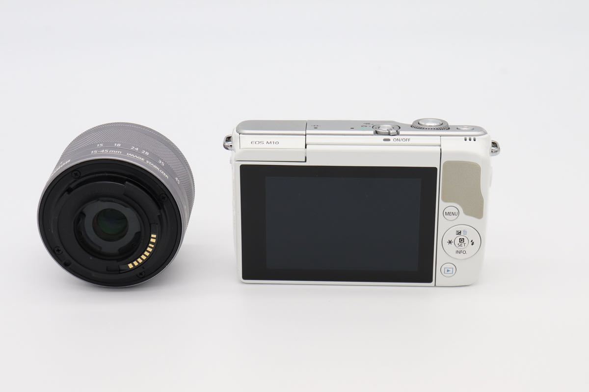 送料無料 Canon キヤノン EOS M10 レンズキット ホワイト Wi-Fi＆自