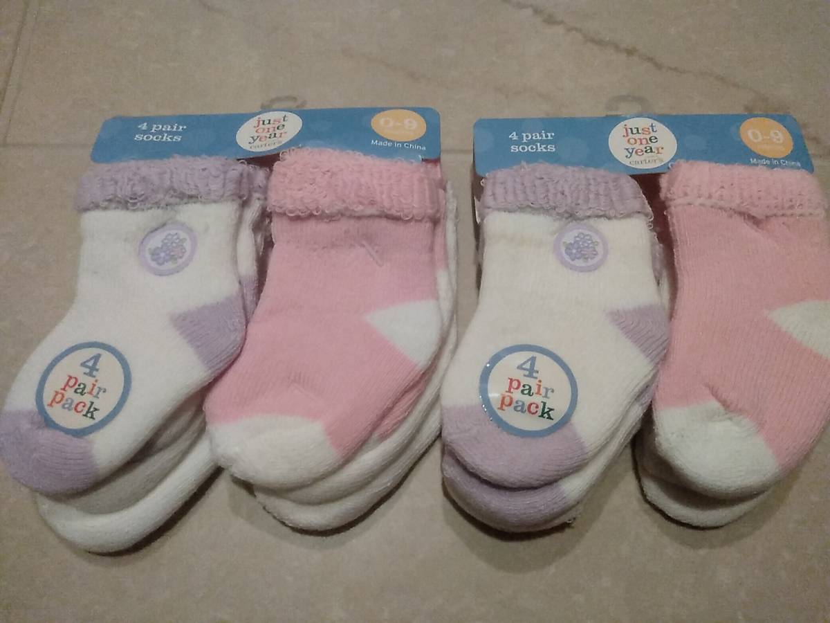 [ not yet arrived for new goods ]carter*s baby socks 8 pairs set 0-9 months size 