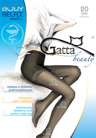 Gatta Anti-Varicose タイツ RelaxMedica 20 DEN　ベージュ(Visone) Mサイズ　EU制　送料込