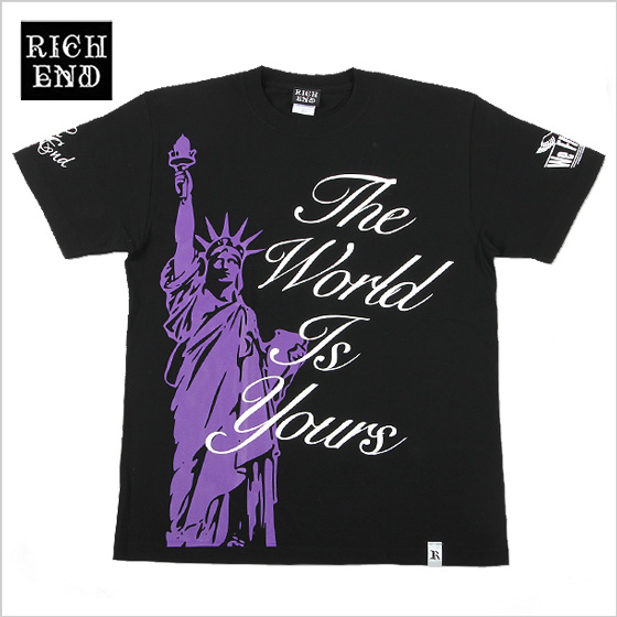 RICHEND/リッチエンド Ｔシャツ【LIBERTY】ブラック×パープル×ホワイト（サイズ：M）アメージング ストリート ギャル ダンス 衣裝 女神