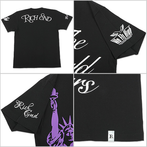 RICHEND/リッチエンド Ｔシャツ【LIBERTY】ブラック×パープル×ホワイト（サイズ：M）アメージング ストリート ギャル ダンス 衣裝 女神