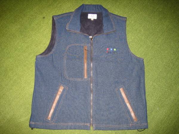 新品・未使用　デニム中綿入りベストa　ブルー　Ｌ