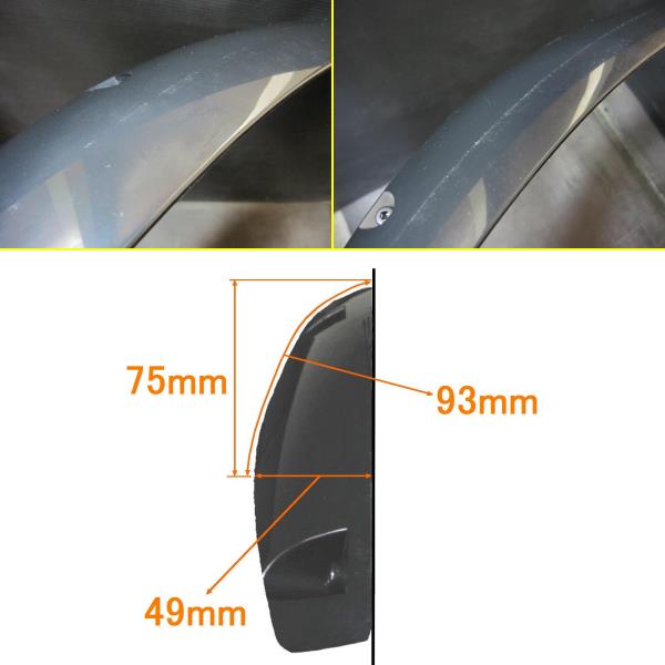 ★【訳あり】【即決】ブラック オーバーフェンダー2枚セット出幅 約49mm 黒 汎用品 大 舊車 ネオクラ フェンダーリップ フェンダーモール