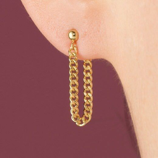 K18 18金 フープピアス ロングピアス 喜平チェーンピアス | www