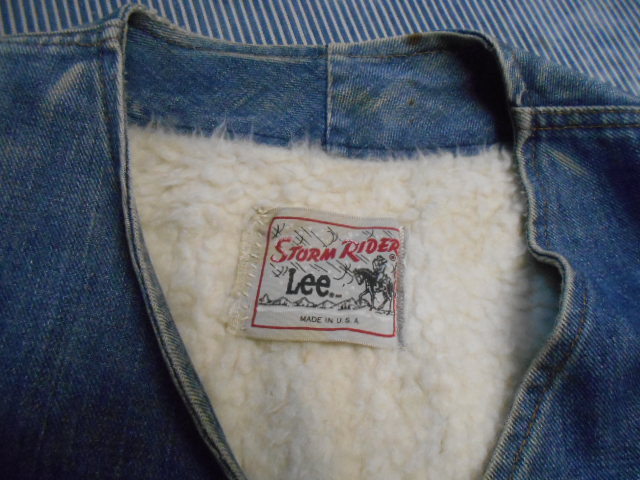 80s USA производства LEE Lee лучший L мужской Denim боа American Casual б/у одежда e269