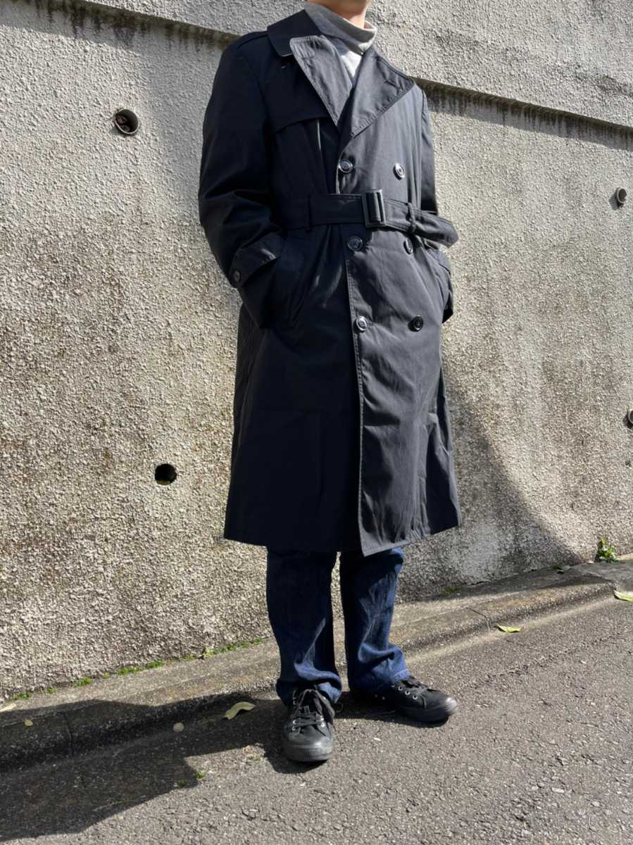 商舗商舗WEATHER TRENCH COAT NAVY ウェザー トレンチコート アウター