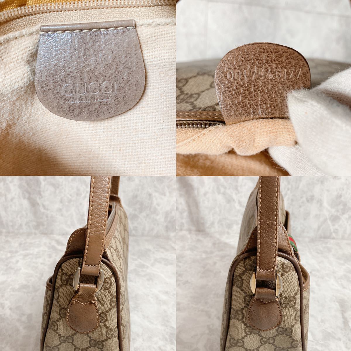 1円 美品 オールドグッチ GUCCI GG シェリーライン PVC ショルダー