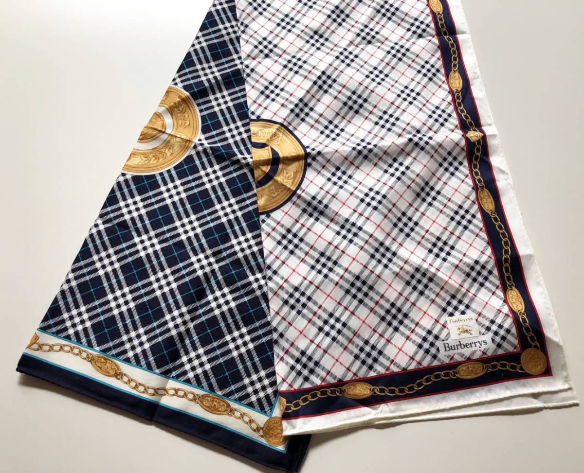 ★希少レア柄 未使用 Burberry バーバーリー大判ハンカチ ミニスカーフ ☆希少レア柄 未使用 掛け持っ Burberry バーバーリー大判