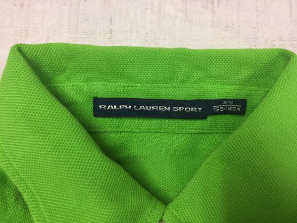 【送料無料】ラルフローレン スポーツ Ralph Lauren SPORT ビッグポニー 刺繍 アメカジ 半袖ポロシャツ レディース 小さいサイズXS 黄緑_画像2