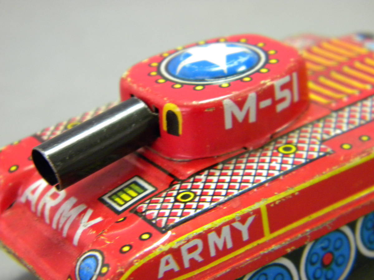 当時物 ★★ミニブリキ M-51 アーミータンク 戦車 !! 日本製ブリキ 作動確認 ARMY TANK Tin Toys「定形外/LP可」未使用 デッドストック品_画像10