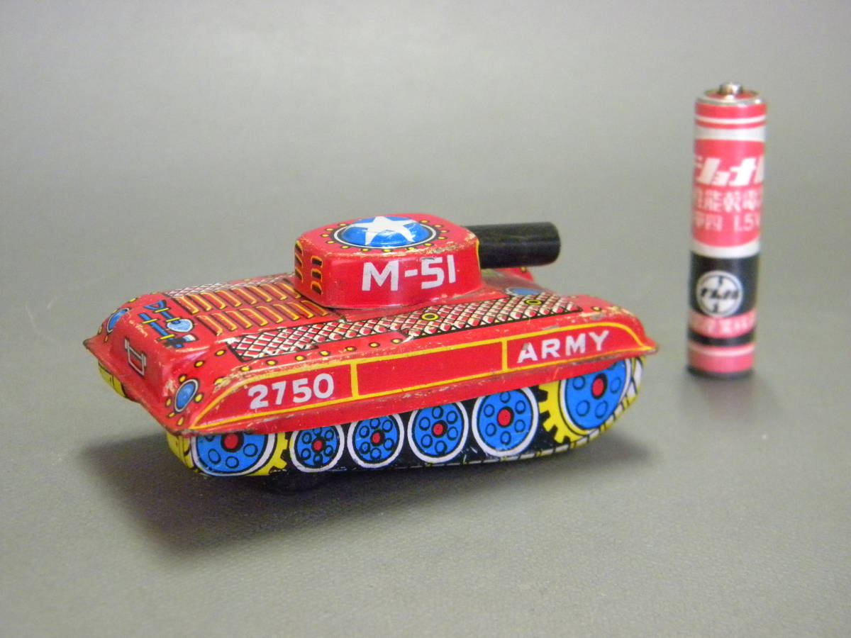 当時物 ★★ミニブリキ M-51 アーミータンク 戦車 !! 日本製ブリキ 作動確認 ARMY TANK Tin Toys「定形外/LP可」未使用 デッドストック品_画像7