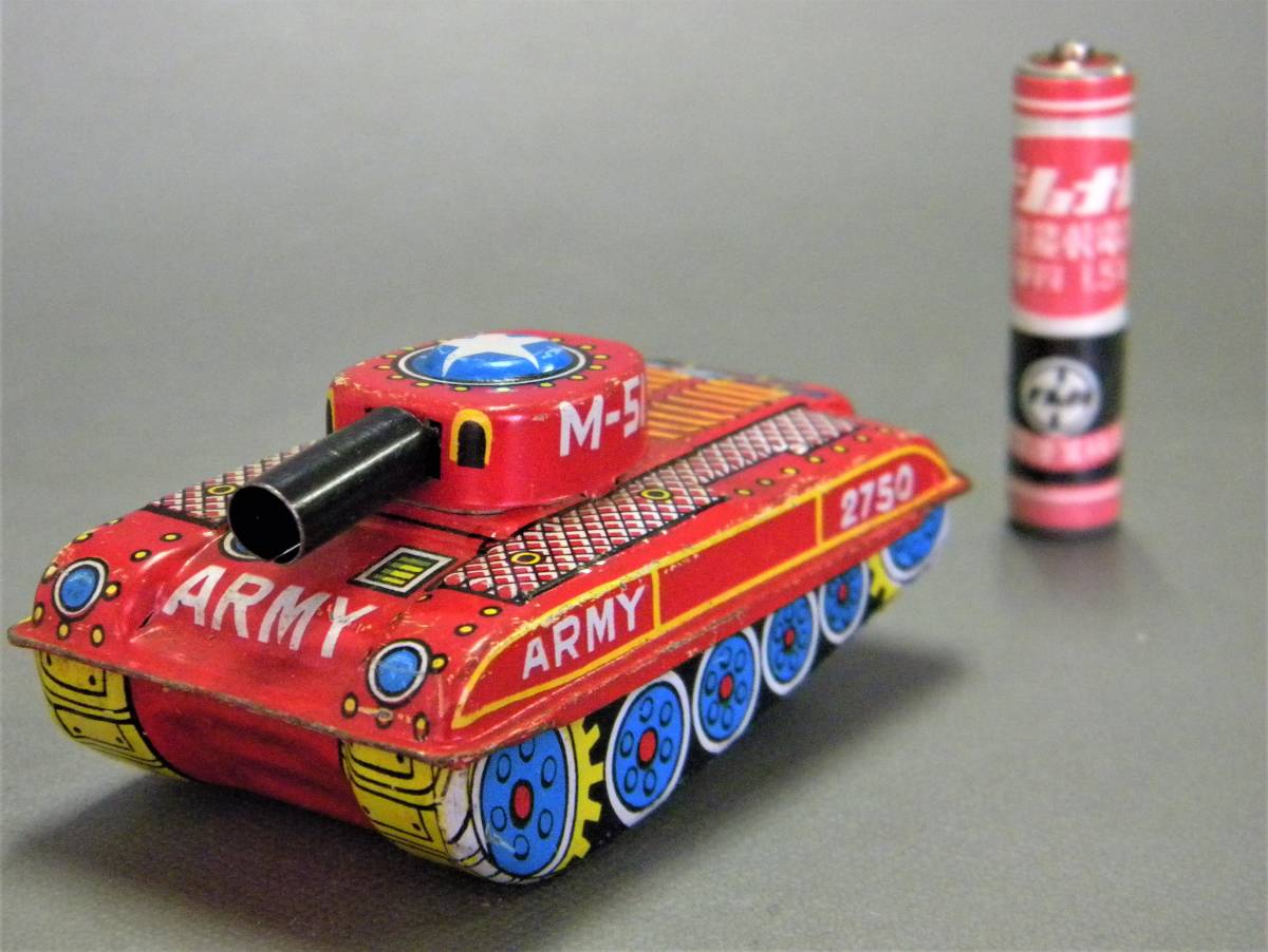 当時物 ★★ミニブリキ M-51 アーミータンク 戦車 !! 日本製ブリキ 作動確認 ARMY TANK Tin Toys「定形外/LP可」未使用 デッドストック品_画像1