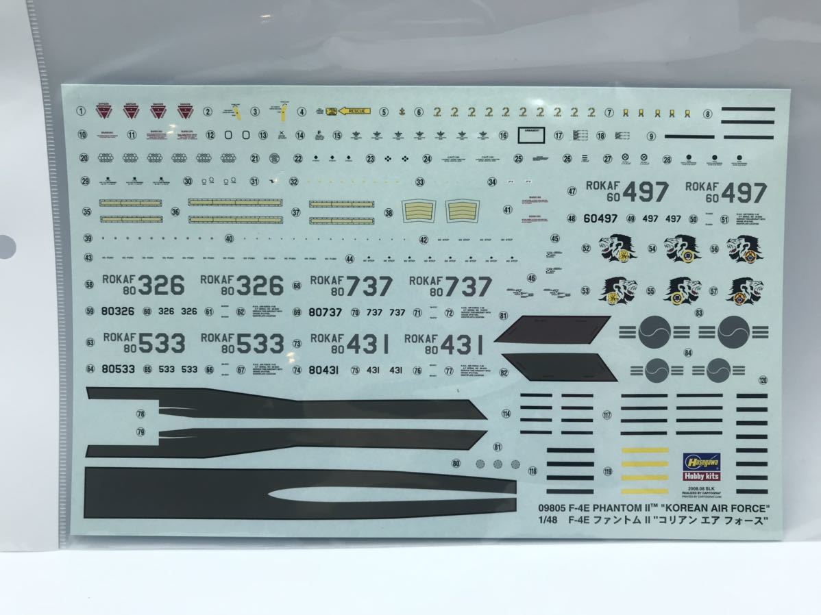 ☆22C144 ハセガワ プラモデル 1/48スケール F4-E ファントムⅡ コリアン エア フォース_画像6