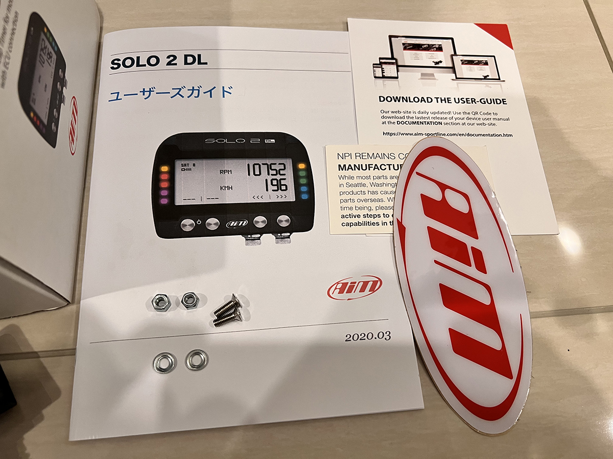 AIM SOLO 2 DL GPSラップタイマー データーロガー OBDケーブル付き AIM SOLO 2 DL GPSラップタイマー データーロガー OBDケーブル付き