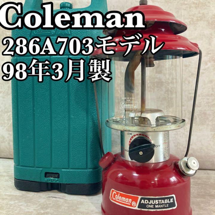 0円 商舗 コールマン coleman ランタン 286A 89年3月製 レッド 赤