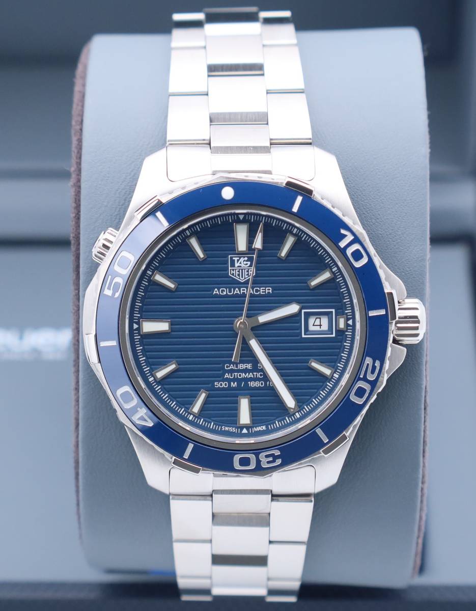 ■新品未使用■最落なし■タグホイヤー WAK2111.BA0830 アクアレーサー ブルー文字盤 メンズ腕時計 TAG HEUER キャリバー5自動巻_画像1