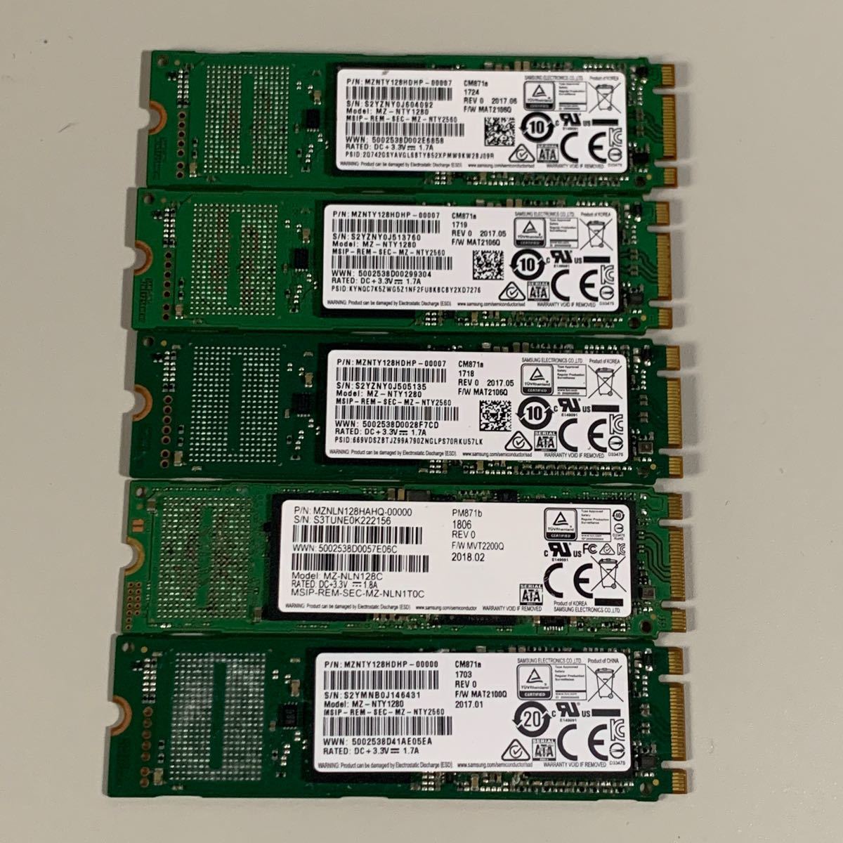 udskiftelig Alt det bedste Vag 新作グッ SAMSUNG M.2 2280 SSD 128GB 5枚セット CM871a agapeeurope.org