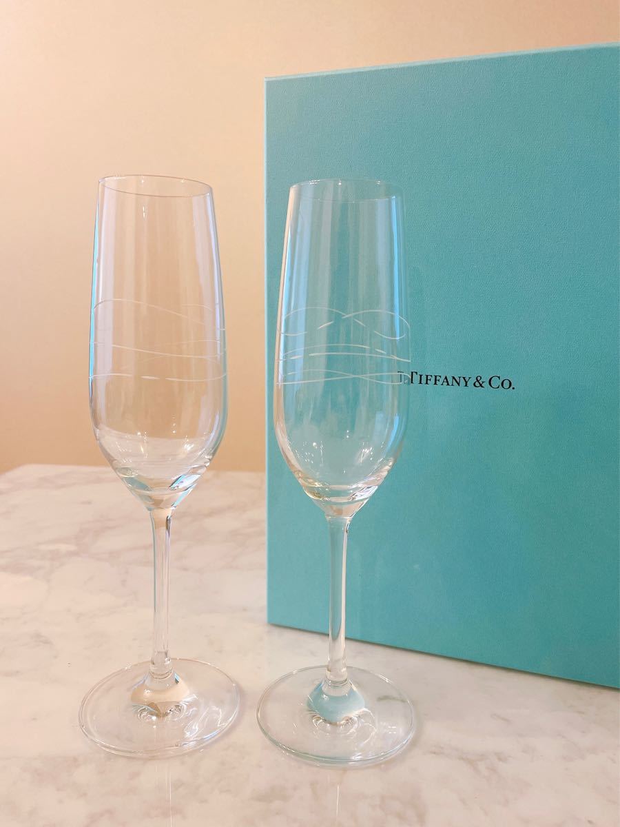 美品 ティファニー Tiffany カデンツ シャンパングラス 2客(¥11,999