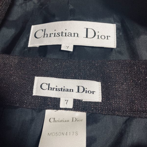 □クリスチャンディオール/Christian Dior □ウール系 ラメ入り素材