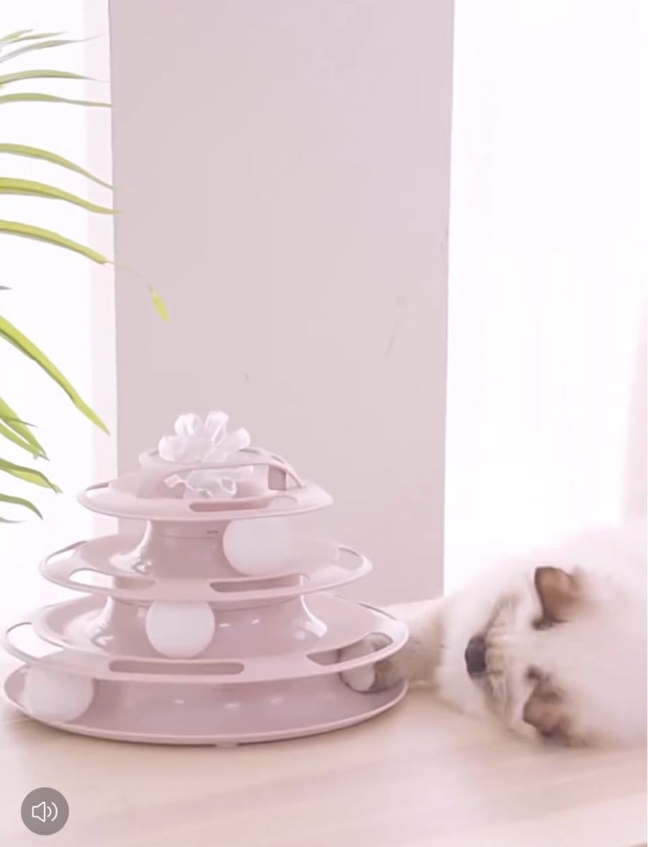 猫　おもちゃ　ボールタワー　4層　光る　玩具　ペット