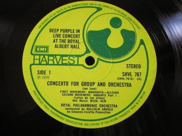 DEEP PURPLE★Concerto For Group & Orchestra UK Harvest オリジナル_画像3