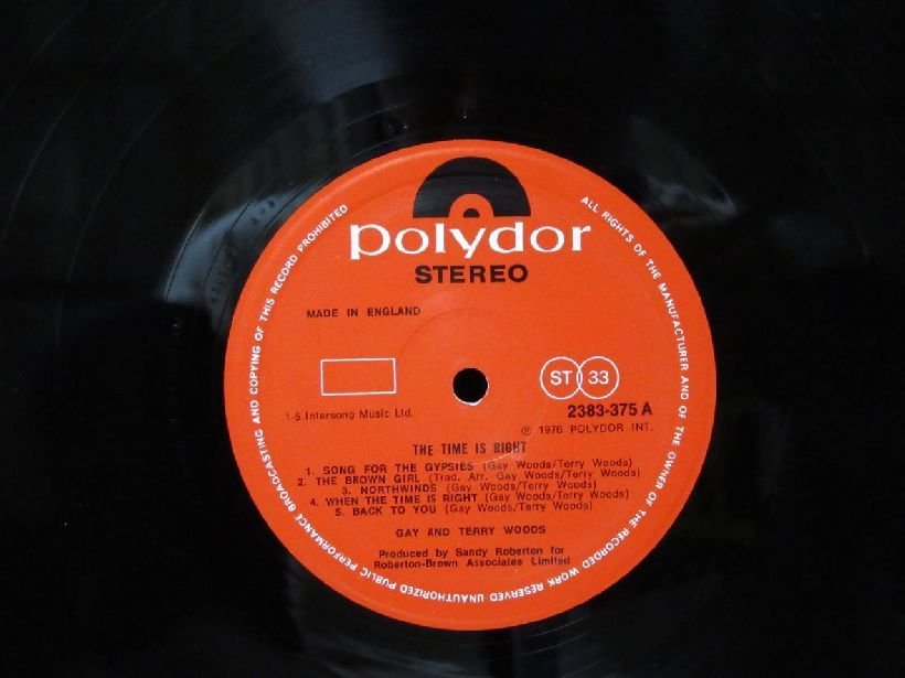 Gay & Terry WOODS☆Time Is Right UK Polydor オリジナル