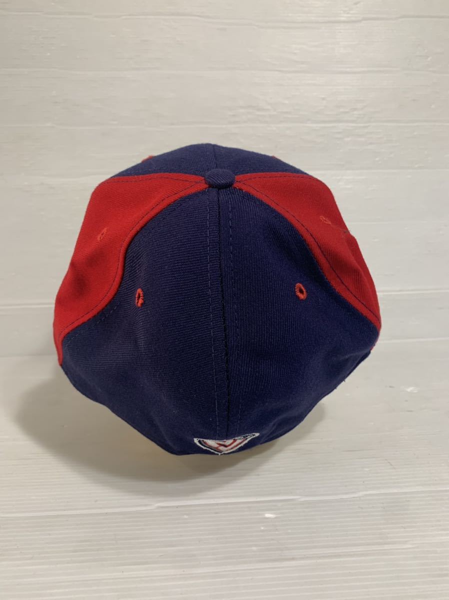 未使用　90's ヴィンテージ USA製　NEW ERA ニューエラ　× NBA ニュージャージーネッツ　紺×赤　ベースボールキャップ　7 3/4 野球帽子_画像6