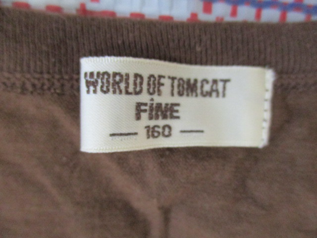 ★ WORLD OF TOMCAT Fine キッズ用 半袖Tシャツ ブラウン（１６０）_画像5