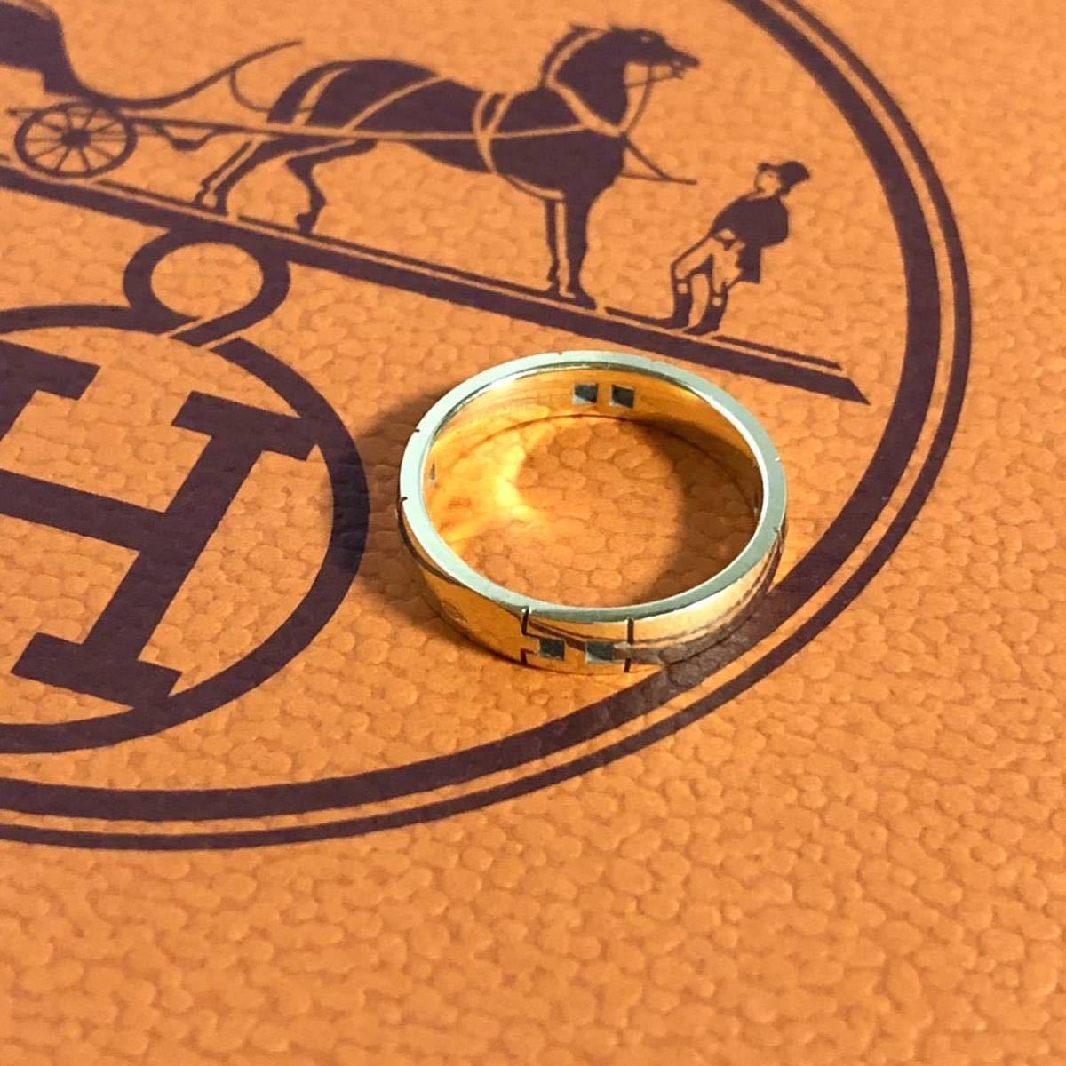 HERMES エルメス リング 指輪 ヘラクレス Hロゴ 49 AU750 18K イエロー ゴールド 9号(指輪)｜売買されたオークション