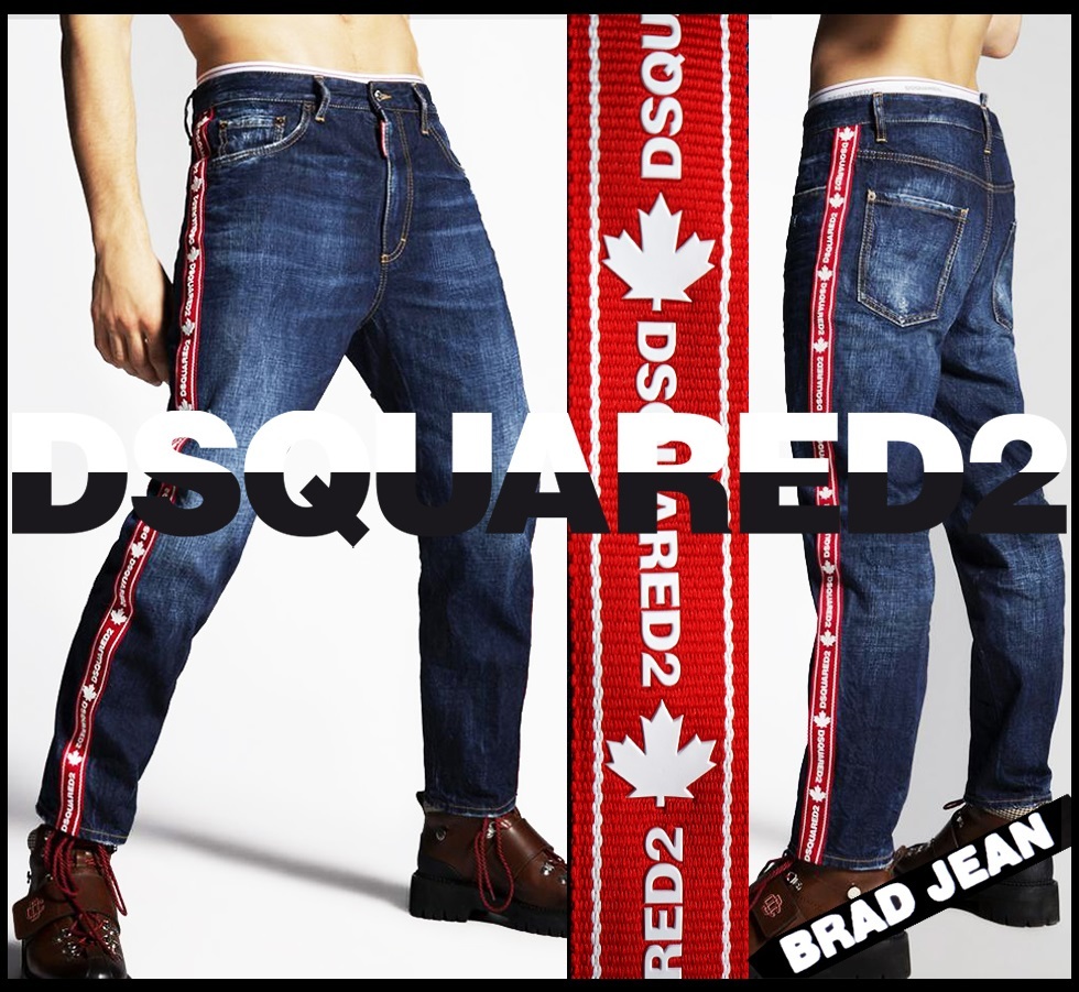 新品90,200円【 DSQUARED2 】ディースクエアード/20AW/伊製/BRAD JEAN/S74LB0812/目を奪われるロゴテープ/ブラッドデニム44/78cm/F_画像1