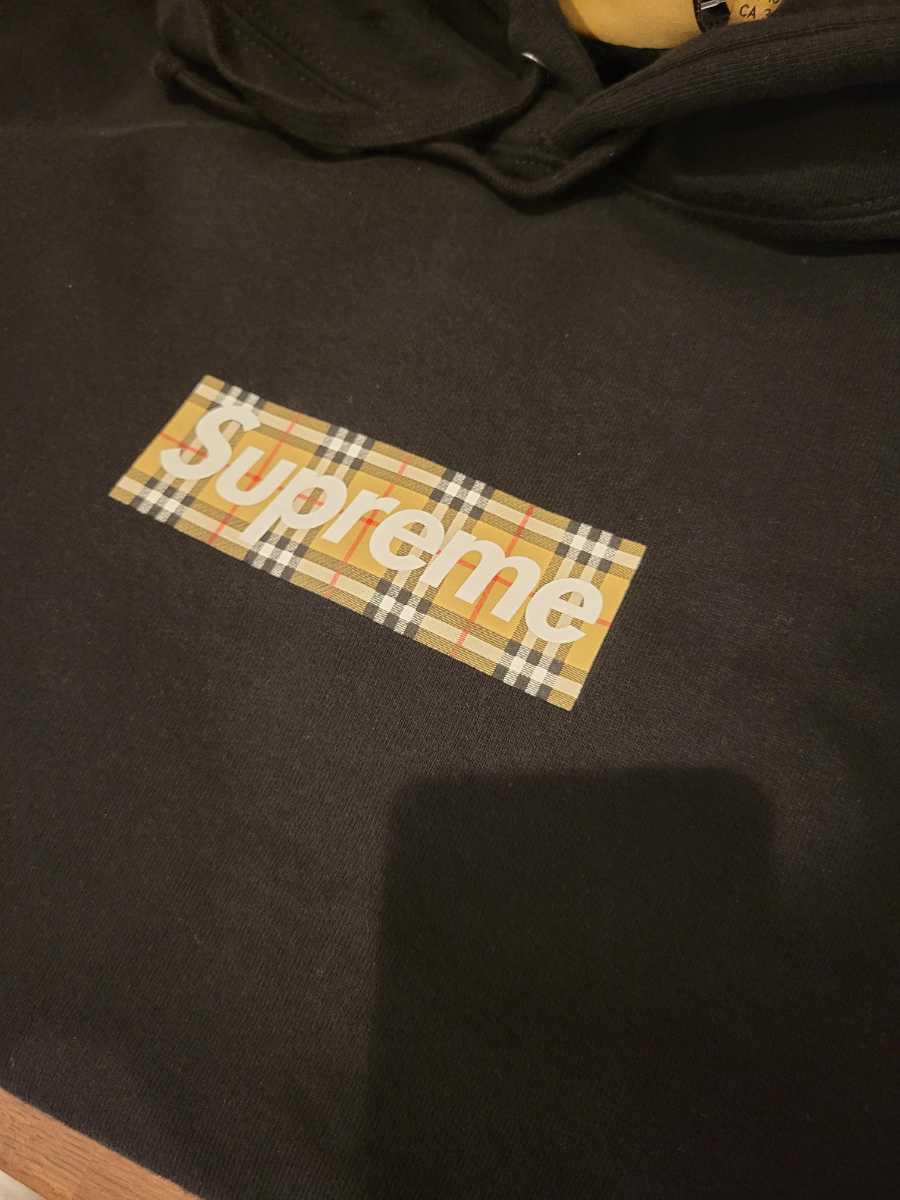 Supreme×Burberry Box Logo Hooded Sweatshirt Black ブラック 黒 M 驚きの値段 Burberry Supreme Box Mサイズ Hooded Logo パーカー