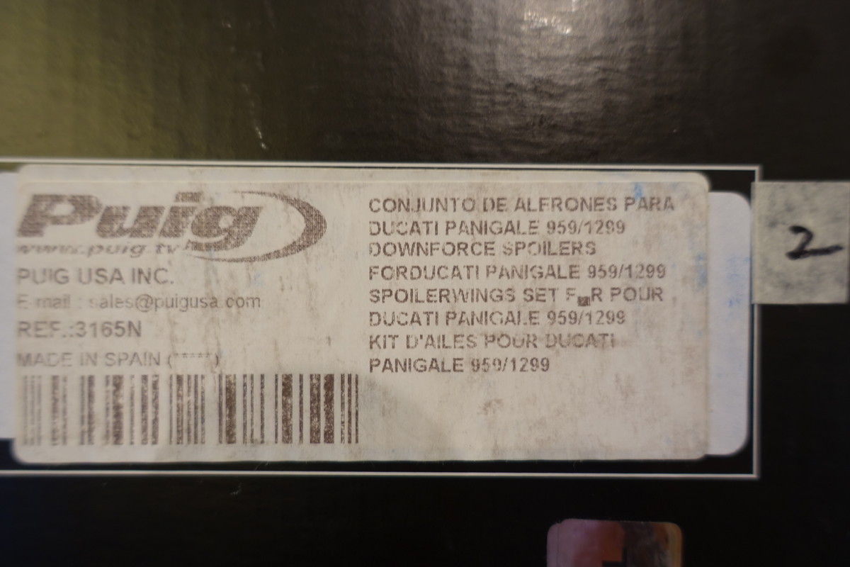 Puig 1299 PANIGALE/S (15-17) 959paniga-re(16-20)/CORSE (18-20) side down force spoiler wing let 3165N regular price 34,650 jpy 