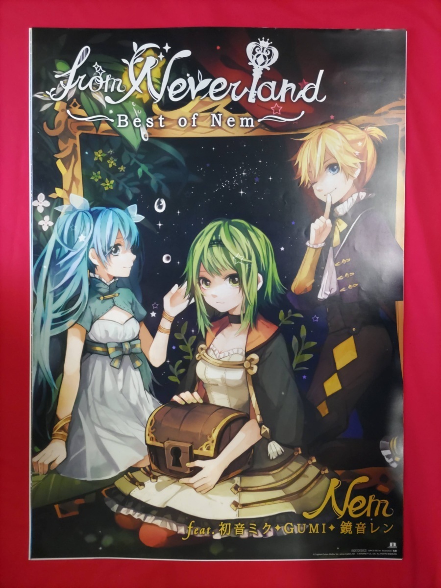 B2サイズポスター EXIT TUNES PRESENTS from Neverland／Nem feat. 初音ミク GUMI 鏡音レン CD特典用 たま 非売品 当時モノ 希少　B3907_画像1