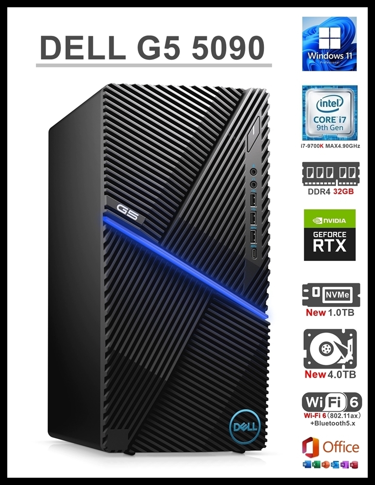 ☆DELL G5 5090/i7-9700K 8コア/Win11Pro/DDR4 32GB/新品M.2 NVMe SSD