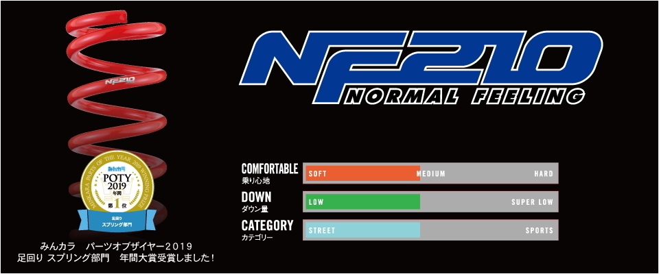 【TANABE/タナベ】 カスタムスプリング SUSTEC NF210 1台分セット ホンダ N-WGN JH1 2013/11~2019/8 [JG1PNK]_画像2