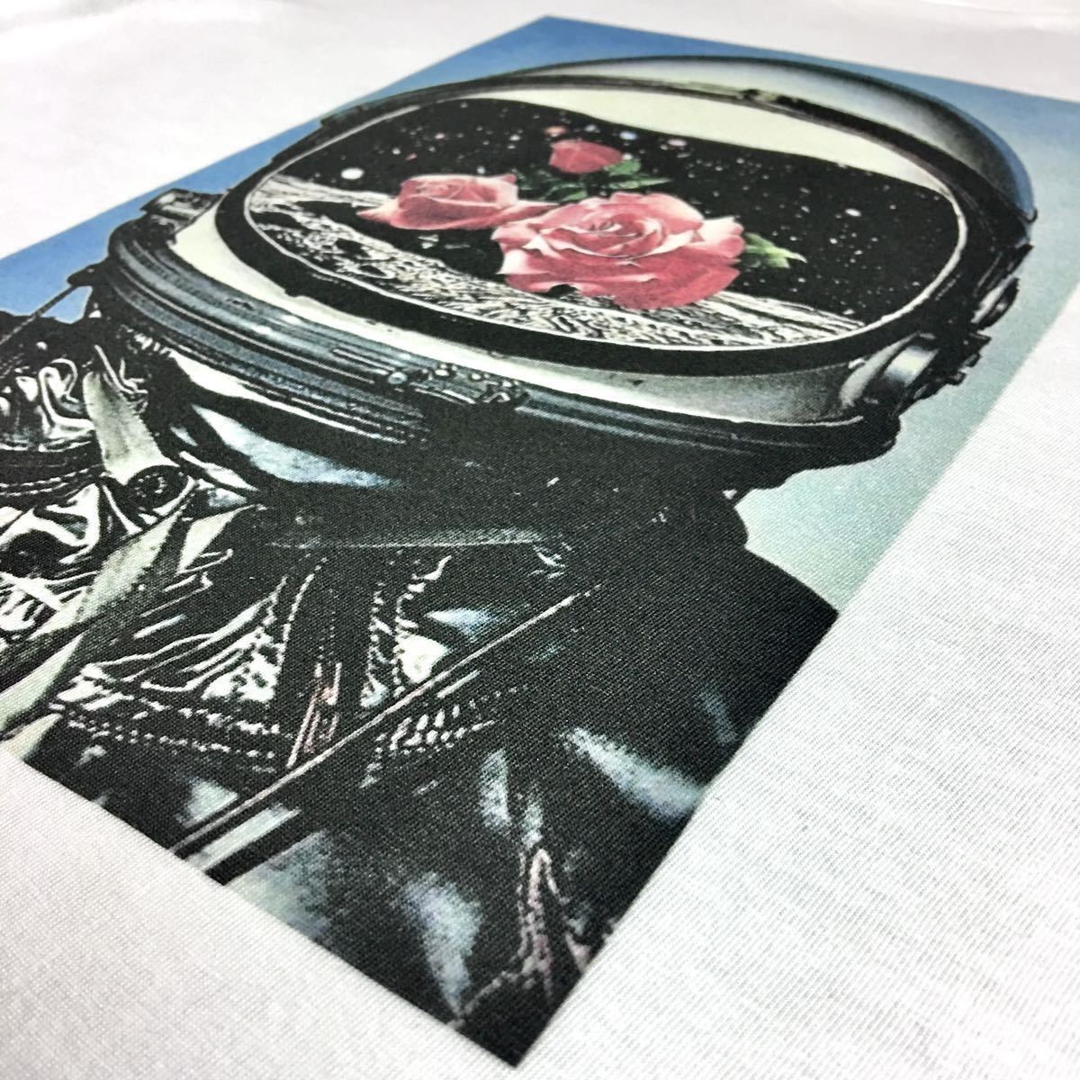 新品 宇宙飛行士 アストロノーツ 薔薇 バラ NASAアポロ計画 月面着陸 レトロ コズミック ロンT 長袖Tシャツ XLサイズ 大きい ビッグ ワイド_画像8