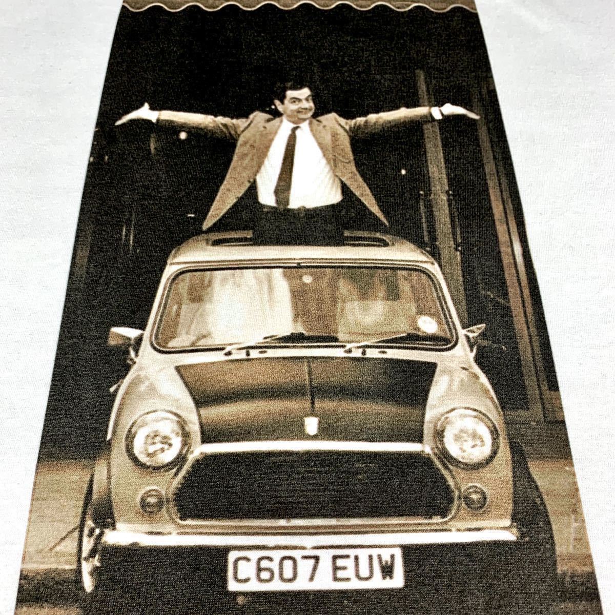 新品 ミスタービーン Mr. Bean イギリス TV 映画 コメディアン ローバー ミニ クーパー セピア Tシャツ Mサイズ UNI タイト  スリム ビッグ