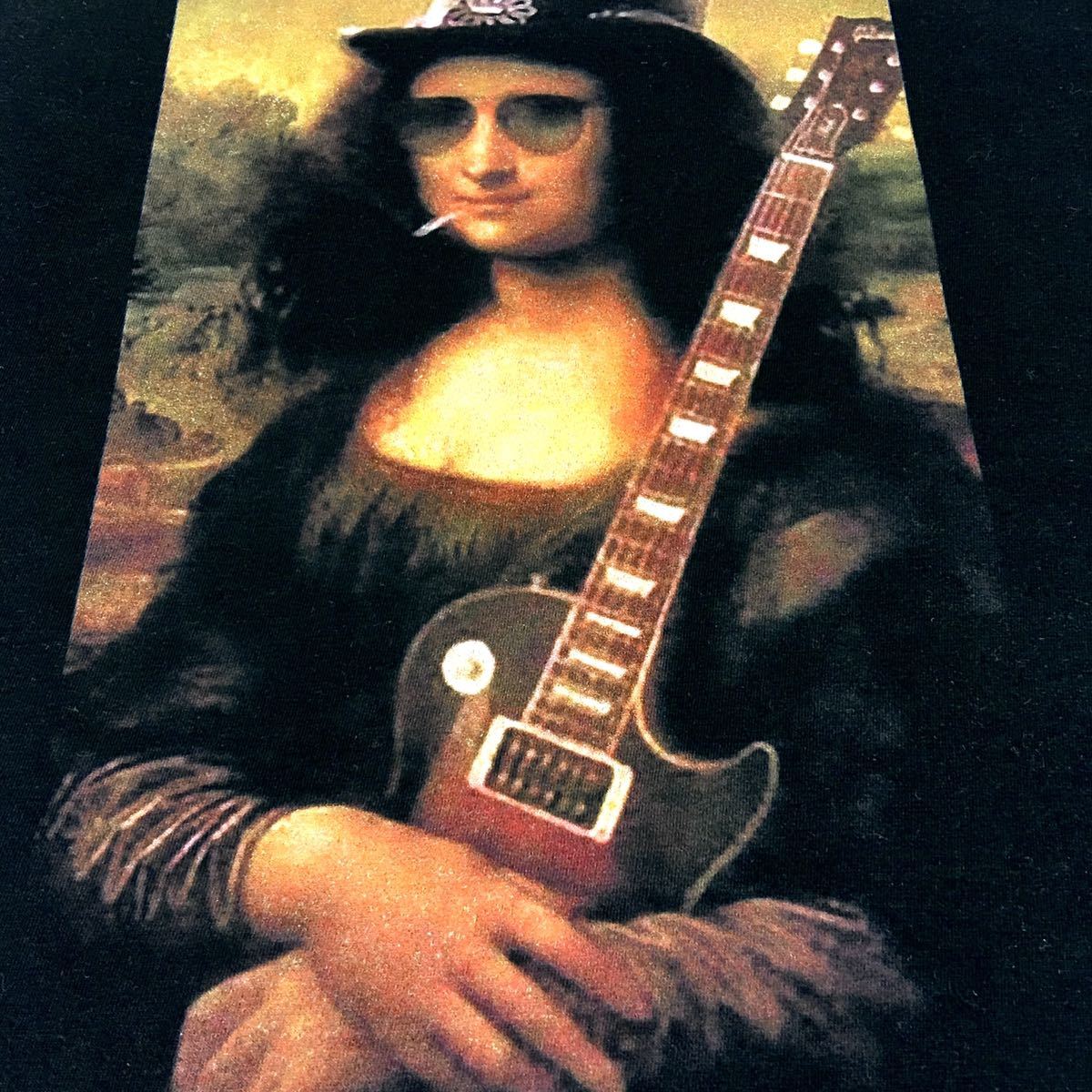 新品 モナリザ スラッシュ ガンズアンドローゼス レスポール ギター ギタリスト アート ロンT 長袖 Tシャツ XLサイズ 大きい ビッグ ワイド_画像7