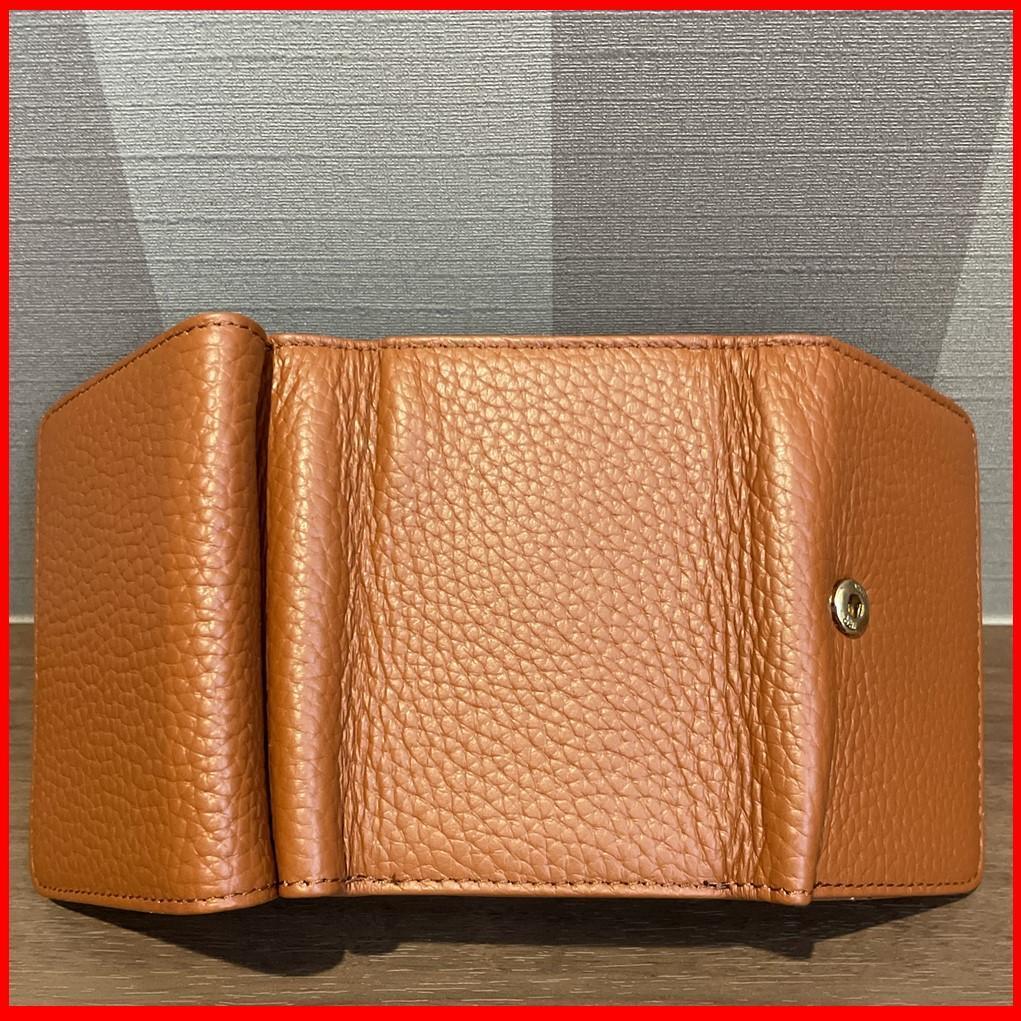 3つ折財布 本革 財布 ミニ財布 サイフ ミニウォレット お財布 コンパクト 小さい 手のひらサイズ コインケース カード ブラウン