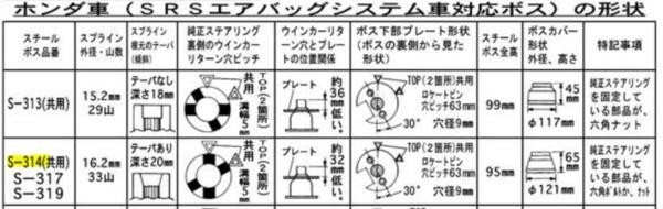 ハンドルボス 大恵 ステアリングボス ロゴ GA3 GA5 エアバック対応 ボス 保安基準適合品 車検対応 日本製 S-314_画像2