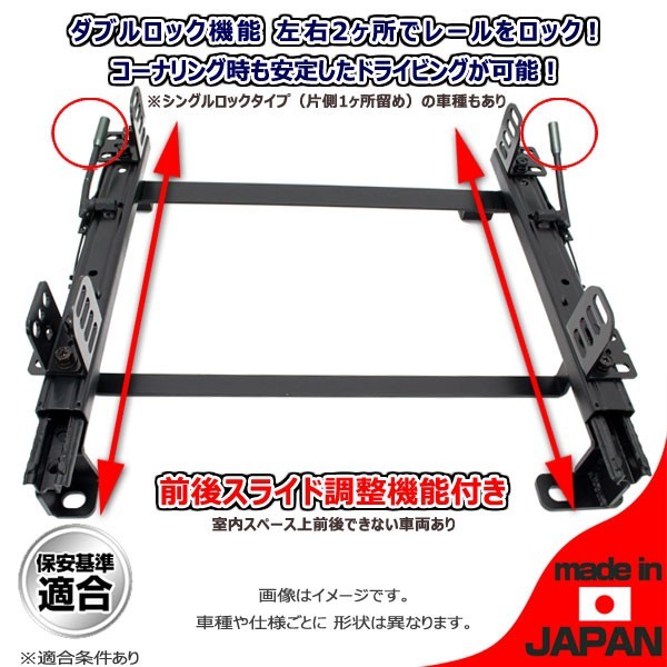 フルバケ用シートレール トヨタ セリカ カリーナ コロナ ST20# 助手席 STDタイプ ダブルロック T021LD 日本製 レカロなど_画像2