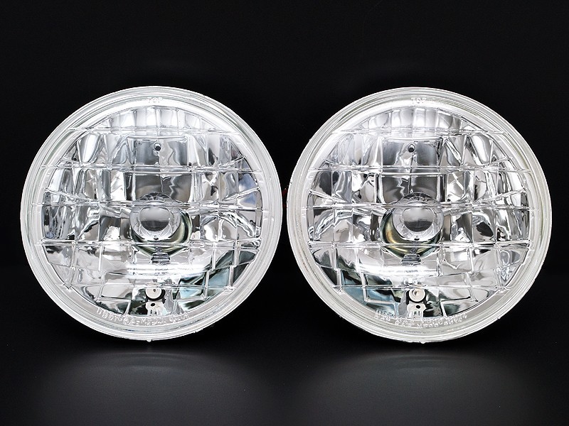 丸目2灯式ヘッドライト フェローマックス 2個セット ガラス製 セミシールドビーム 2灯丸型 LED ポジション付 汎用_画像4